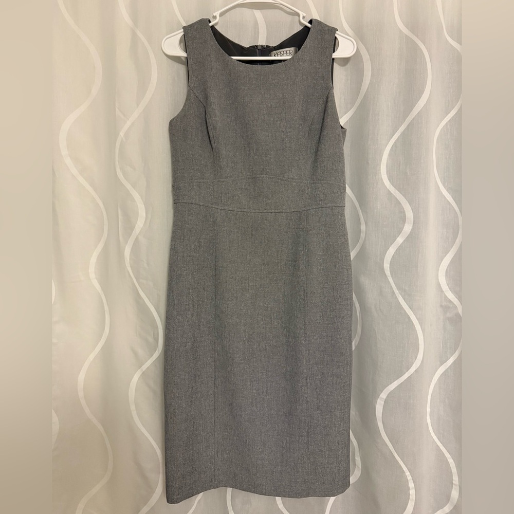 Kasper Gray Sheath Midi Dress